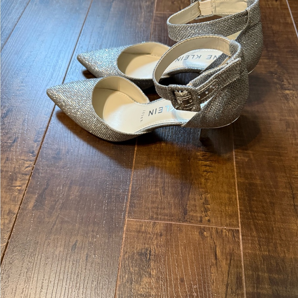 Anne Klein Glittering Silver Heels - Picture 2 of 9